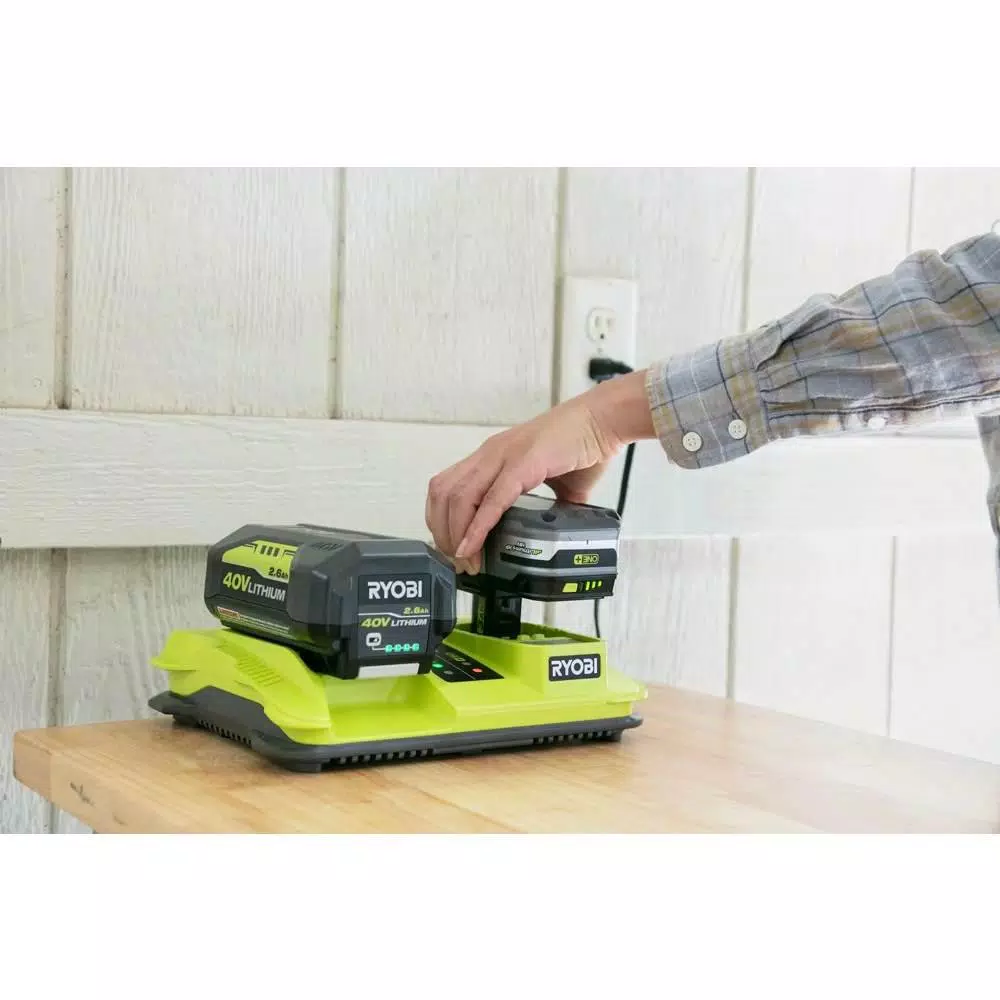 RYOBI ONE+ Dual Platform Charger for 18V and 40V Batteries