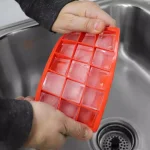Unbranded Red Rectangular Silicone Ice Cube Tray - 15 Large 1.25 inch Cubes thumbnail 5
