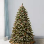 National Tree Company 7.5 ft. Feel Real Snowy Bristle Berry Hinged Artificial Christmas Tree with 700 Dual Color LED Lights thumbnail 2