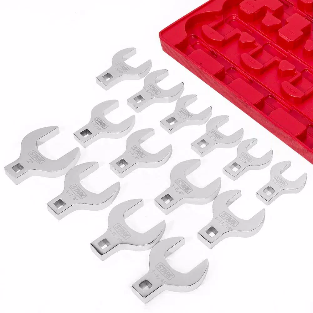Stark 14-Piece SAE Jumbo Crowfoot Wrench Set, 1/2 in. Drive Open End Wrenches