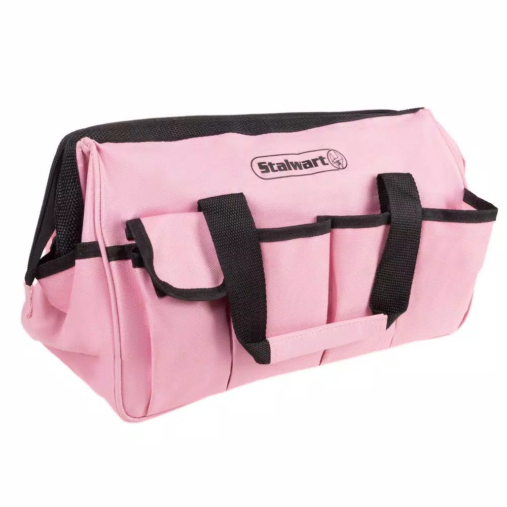 Stalwart 123-Piece Heat Treated Pink Tool Set with 600D Oxford Cloth Carrying Bag