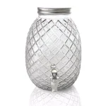 Gibson Home 4.8 Qt Pineapple Shaped Clear Glass Beverage Dispenser with Spout thumbnail 1