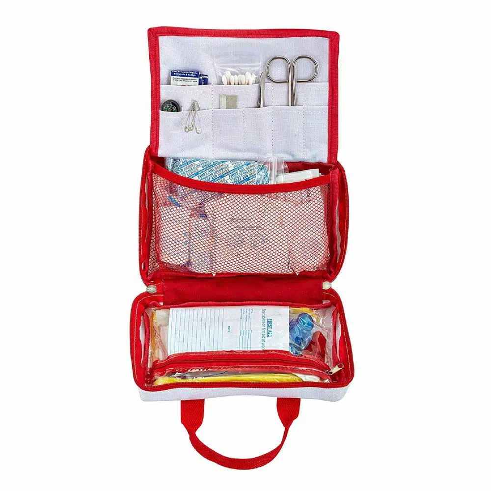AdirMed 154-Piece Ultimate First Aid Kit - Weather-Resistant Red Carrying Case
