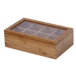 Oceanstar 8-Compartment Bamboo Tea Box with Hinged Acrylic Lid thumbnail 2