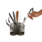 MIND READER Stainless Steel Utensil Caddy & Silverware Organizer with Wood Handle thumbnail 8