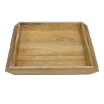 Stonebriar Collection Stonebriar Rustic Mango Wood Square Serving Tray with Handles thumbnail 2