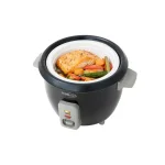 PREMIUM 6-Cup Black Rice Cooker and Steamer with Non-Stick Pot and Tempered Glass Lid thumbnail 4