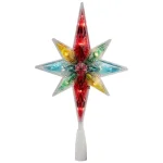 Northlight 10.75 in. Multi-Color Faceted Star of Bethlehem Christmas Tree Topper with Clear Lights thumbnail 1