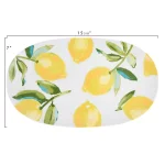 3R Studios Black and White Gingham Patterned Stoneware Oval Serving Platter thumbnail 4