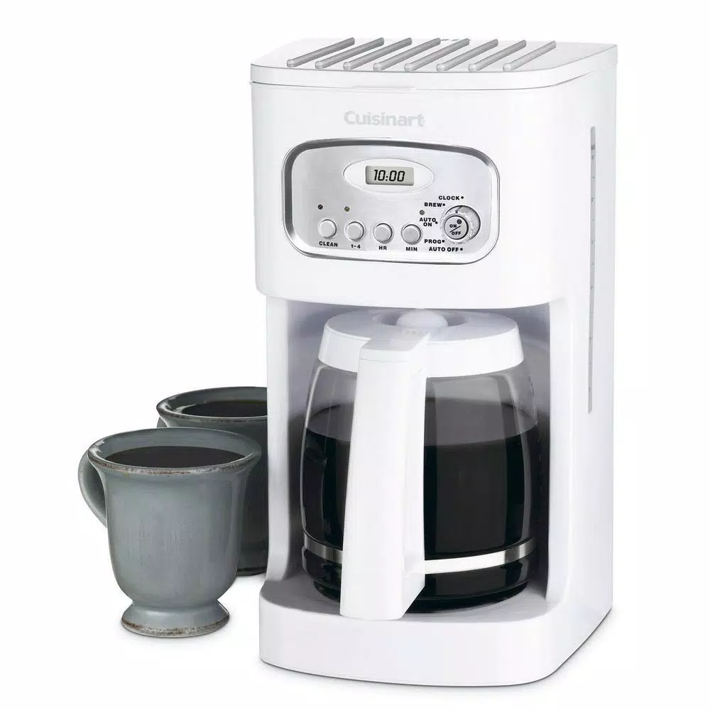 Cuisinart 12-Cup White Drip Coffee Maker with Stainless Steel Accents and Programmable Timer