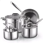 Cook N Home 7-Piece Tri-Ply Clad 18/10 Stainless Steel Cookware Set thumbnail 1