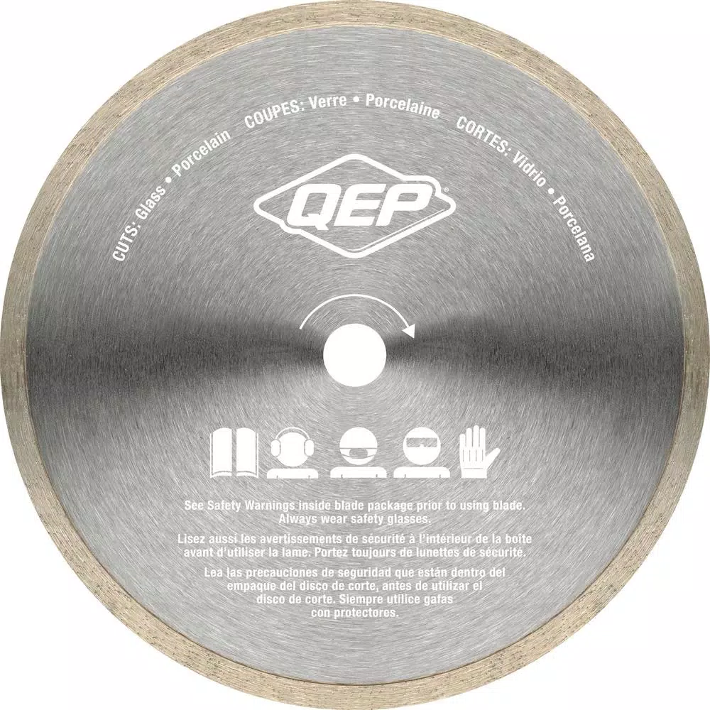 QEP 7 in. Glass Tile Diamond Blade for Wet Tile Saws, Continuous Rim