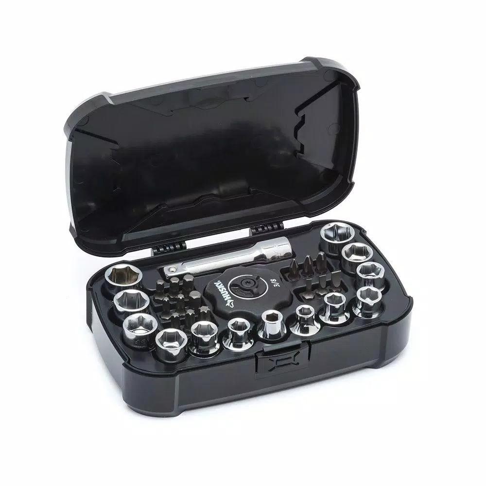Husky 3/8 in. Drive Palm Ratchet and Socket Set, 30-Piece