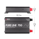 Wagan Tech Pure Line 700W Pure Sine Wave Inverter, 1400W Surge, 12V DC to 120V AC, ETL Certified thumbnail 4