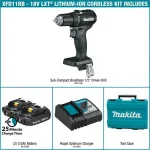 Makita 18V LXT Sub-Compact Brushless 1/2 in. Driver Drill Kit with 2.0 Ah Battery and Charger thumbnail 2