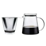 ZASSENHAUS 6-Cup Clear Pour Over Coffee Maker - Borosilicate Glass & Stainless Steel Brewer thumbnail 2