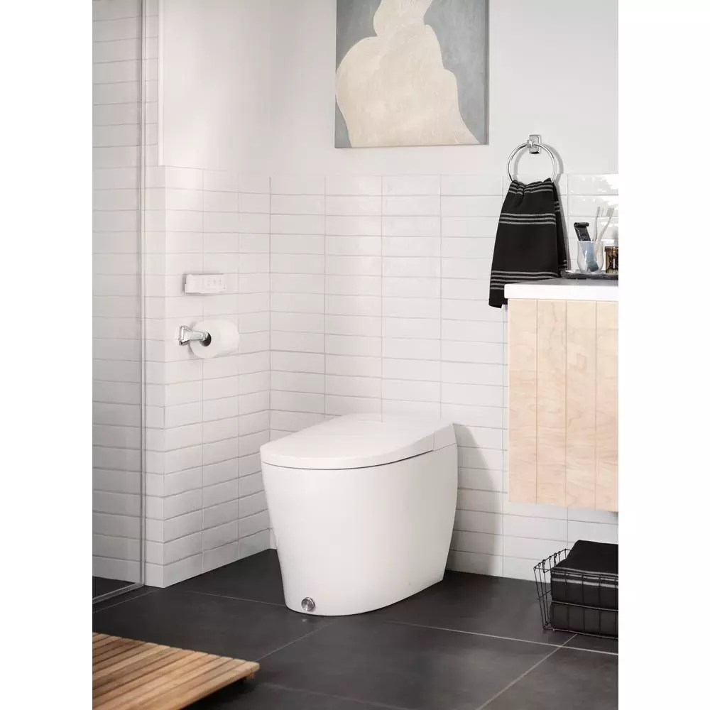 Unbranded Adler 3-Piece Chrome Bathroom Hardware Set with Adjustable 18-24 in. Towel Bar