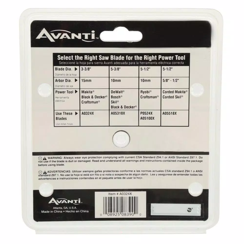 Avanti 3-3/8 in. x 24-Teeth Carbide Reinforced Finish Circular Saw Blade