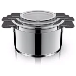 Ozeri 6-Piece Stainless Steel Induction Cookware Set with Patent-Pending Hands-Free Straining Glass Lids thumbnail 2