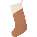 VHC Brands 20 in. Let It Snow Christmas Stocking - Apple Red Micro-Houndstooth & Creme Felt Snowman thumbnail 2