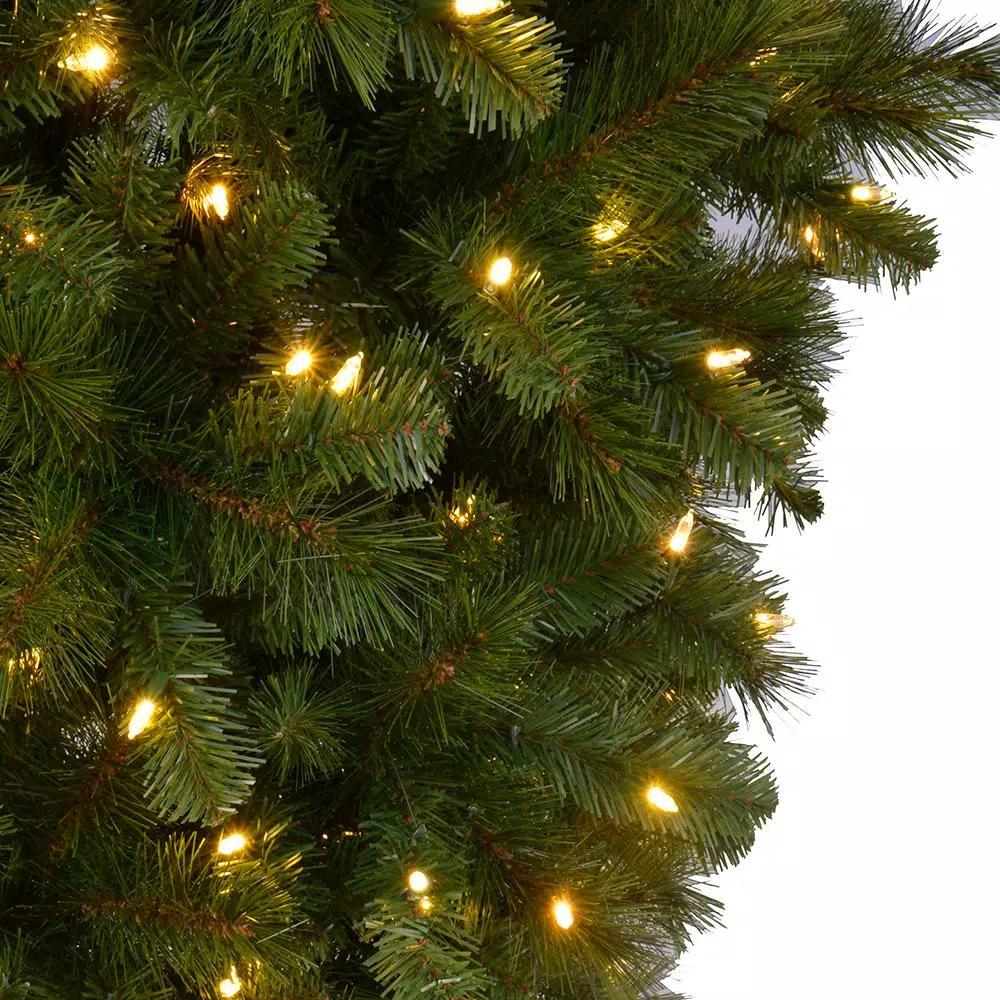 Home Accents Holiday 7 ft Wesley Upside Down Long Needle Pine Pre-Lit LED Artificial Christmas Tree with 420 Color Changing Lights