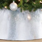 Home Accents Holiday 27 in. Galvanized Steel Christmas Tree Collar, Silver Metal Tree Stand Cover thumbnail 4
