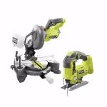 RYOBI 18V ONE+ Cordless 7-1/4 in. Compound Miter Saw and Orbital Jig Saw Combo Kit (Tools Only) thumbnail 1