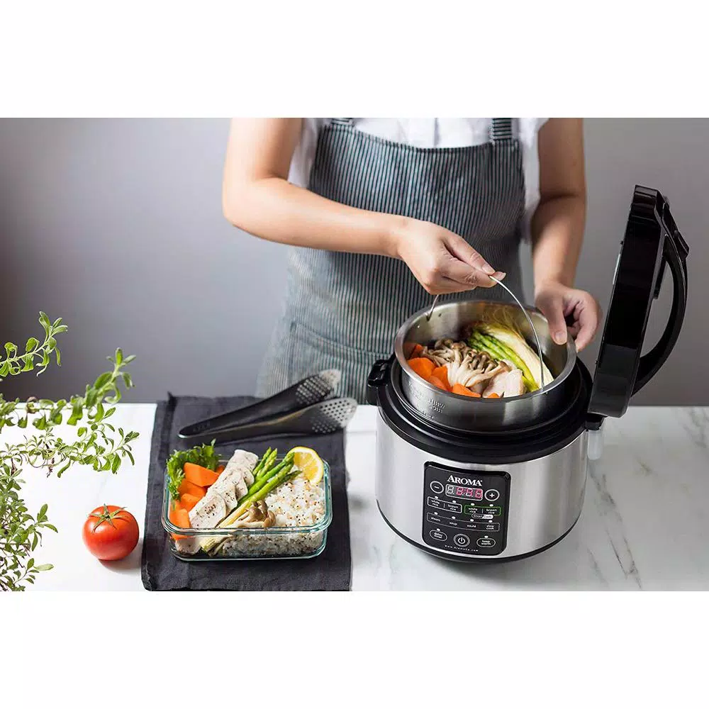 Aroma 20-Cup SmartCarb Digital Rice Cooker and Food Steamer, Stainless Steel