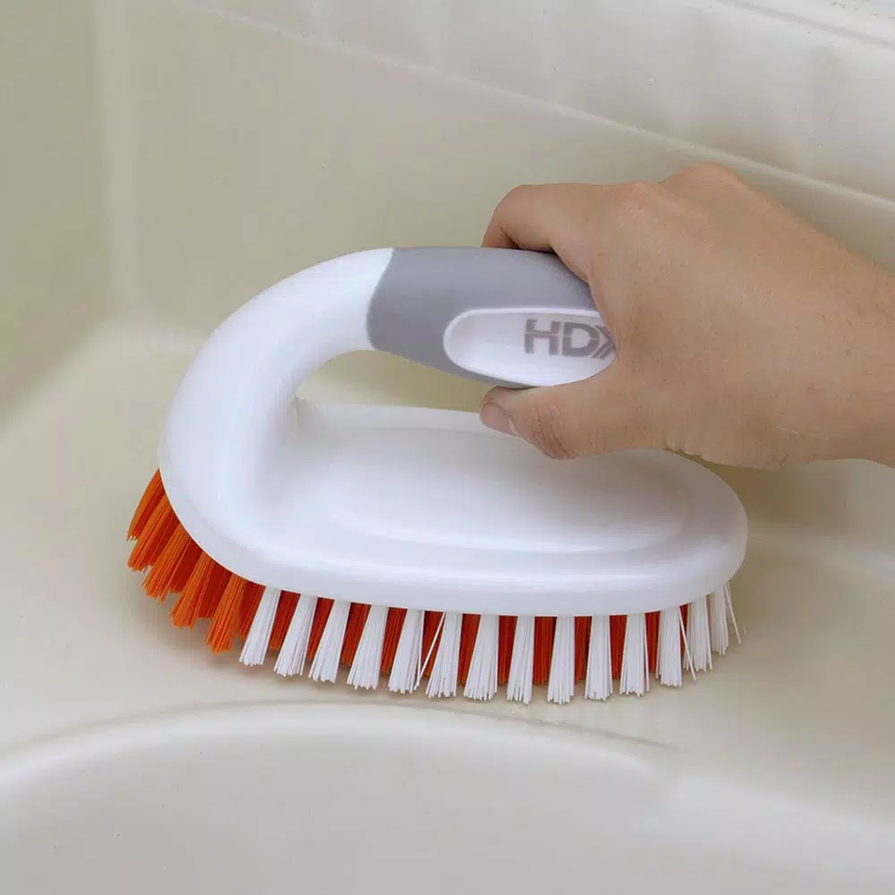 HDX All-Purpose Scrub Brush with Ergonomic Raised Handle and Microban Antimicrobial Protection