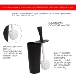 Home Basics Black and White Plastic Toilet Brush and Holder Set with Nylon Bristles thumbnail 5