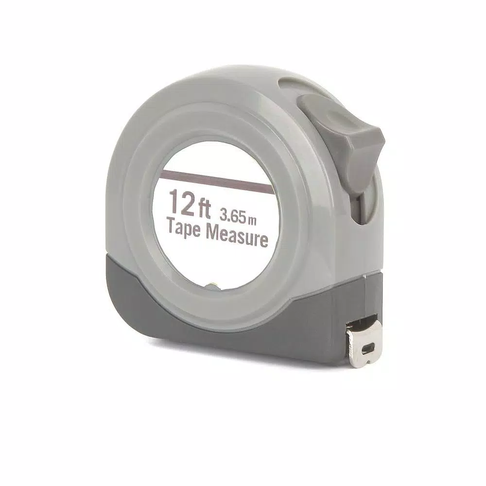 Unbranded 12 ft. SAE Tape Measure with Rubber Comfort Grip and Belt Clip