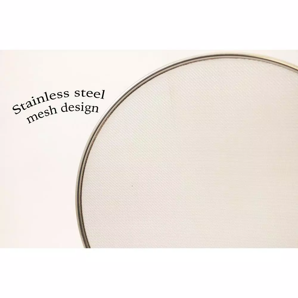 ExcelSteel 13 in. Stainless Steel Fine Mesh Splatter Screen with Solid Stay-Cool Handle