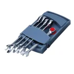 Steel Core Metric Ratcheting Wrench Set, 5-Piece Chrome Vanadium Steel with Storage Case thumbnail 1