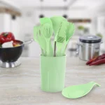MegaChef 12-Piece Mint Green Silicone Kitchen Utensil Set thumbnail 6