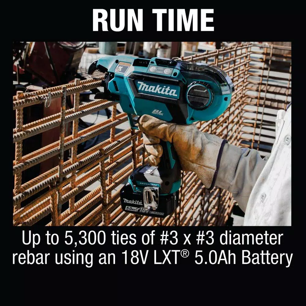 Makita 18V LXT Brushless Cordless Rebar Tying Tool Kit with 5.0 Ah Battery
