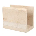Creative Home Natural Beige Champagne Marble Napkin Holder - Hand Carved Elegant Tabletop Stand thumbnail 1