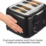 Proctor Silex 4-Slice Black Wide Slot Toaster with Crumb Tray and Toast Boost thumbnail 3