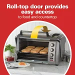 Hamilton Beach Easy Reach 1500W 6-Slice Convection Toaster Oven with Roll-Top Door, Grey thumbnail 3