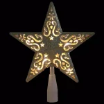 Northlight 8.5 in. Gold Glitter Star Christmas Tree Topper with Clear Prelit Lights thumbnail 2