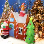 JOYDECOR 7 ft. Santa Claus & Gingerbread House Christmas Inflatable with LED Lights thumbnail 3