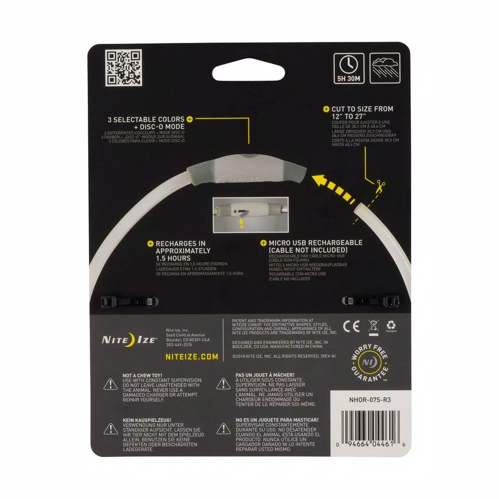 Nite Ize NiteHowl LED Rechargeable Safety Necklace, Disc-O Select Multi-Color Dog Collar