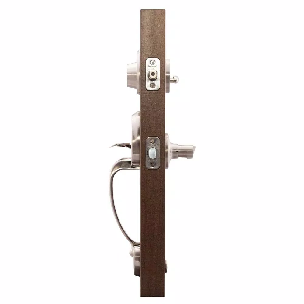Copper Creek Colonial Satin Stainless Door Handleset with Waverly Lever Trim