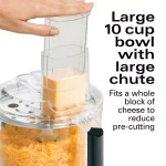 Hamilton Beach Chef Prep 10-Cup Food Processor, 525-Watt, 2-Speed with Pulse, Black thumbnail 6