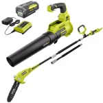 RYOBI 40V Lithium-Ion JetFan Blower and 10 in. Pole Saw Combo Kit with 4 Ah Battery and Charger thumbnail 1