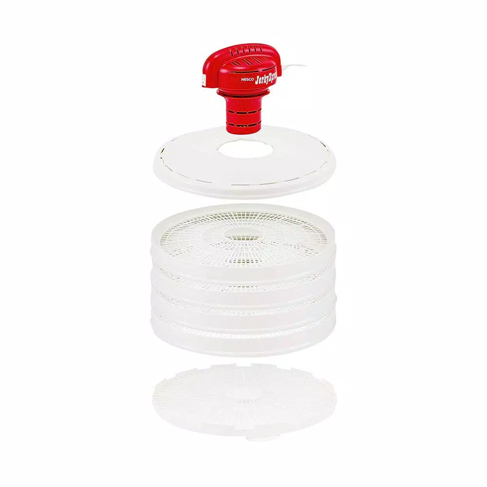 Nesco Jerky Xpress 4-Tray Food Dehydrator with Jerky Making Kit, 350W, White