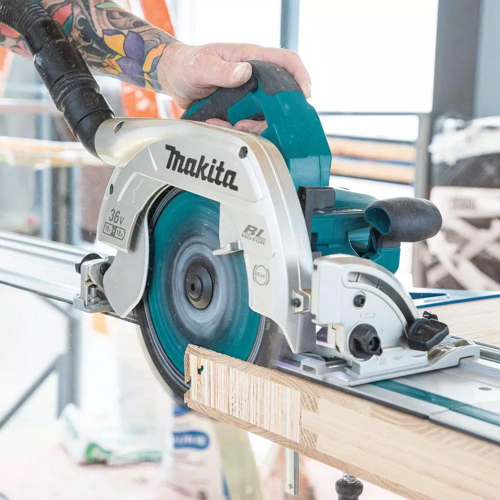 Makita 9-1/4" Brushless 36V X2 LXT Cordless Circular Saw, Guide Rail Compatible (Tool Only)