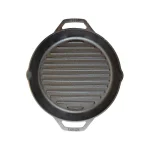 Lodge 12 in. Cast Iron Grill Pan with Dual Handles, Black thumbnail 4