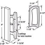Prime-Line White Diecast Sliding Glass Door Handle Set with Wood Pull, 3-15/16 in. Mortise/Hook Style thumbnail 2