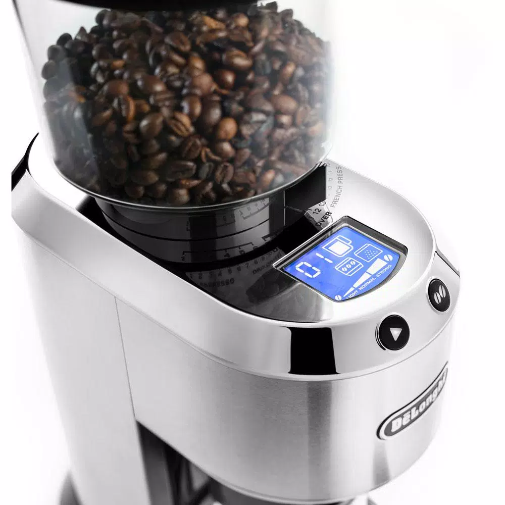 DeLonghi De'Longhi Dedica Stainless Steel Digital Conical Burr Coffee Grinder with 18 Settings
