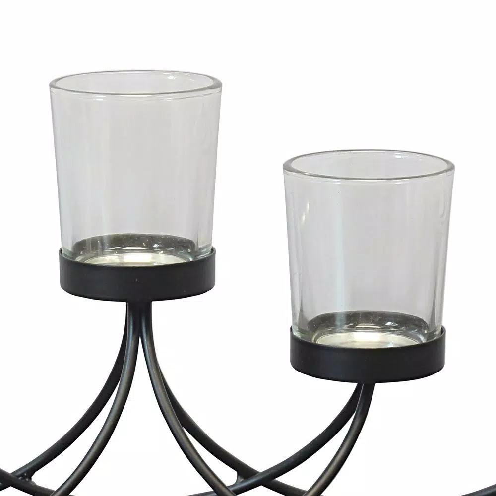 Stonebriar Collection Stonebriar Black Metal 5-Votive Candle Holder Centerpiece